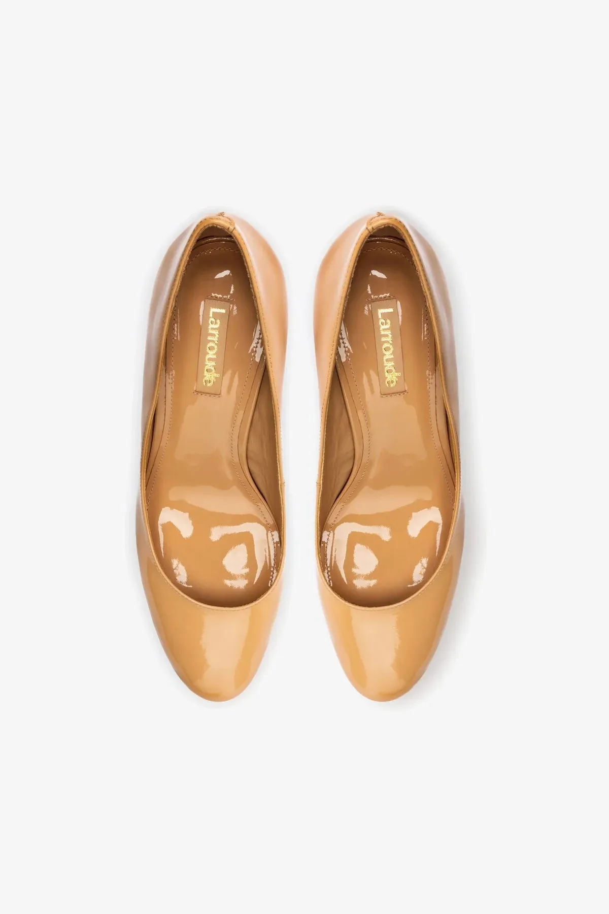 Michelle Lo Pump In Tan Patent Leather,Women Heel