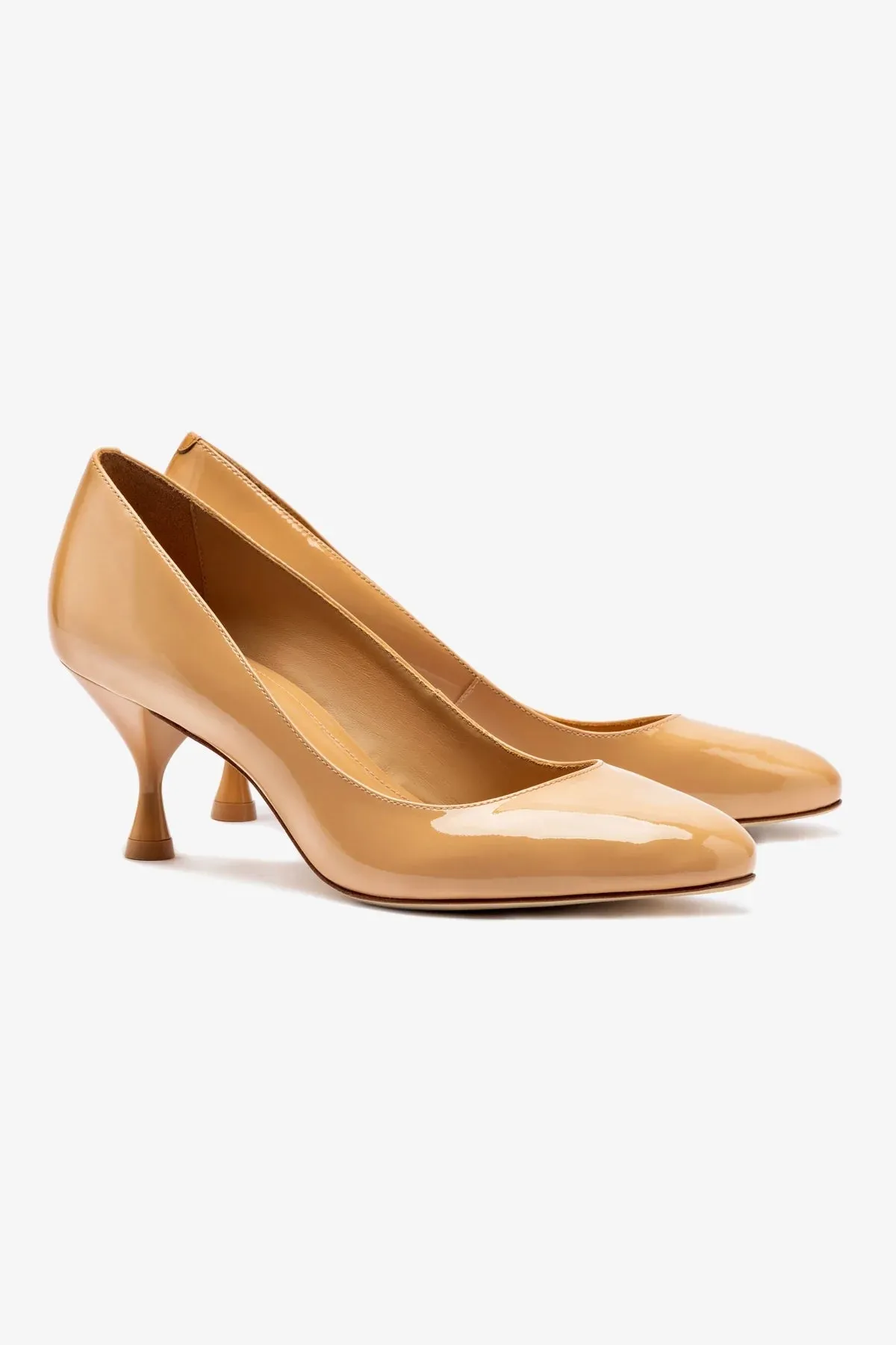 Michelle Lo Pump In Tan Patent Leather,Women Heel