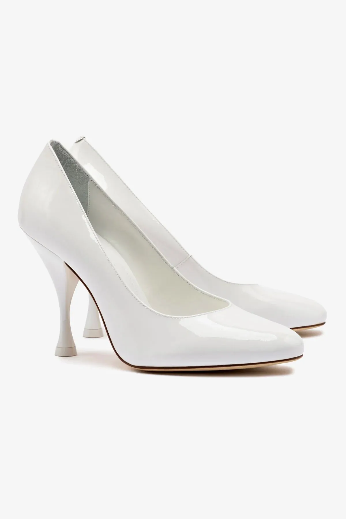 Michelle Pump In White Patent Leather,Women Heel