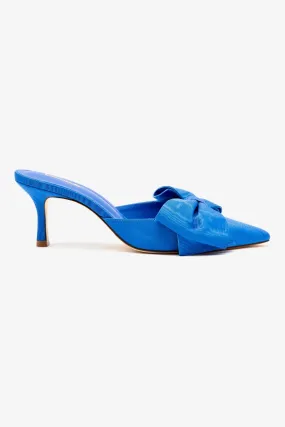 Mini Elle Pump In Azure Fabric,Women Heel