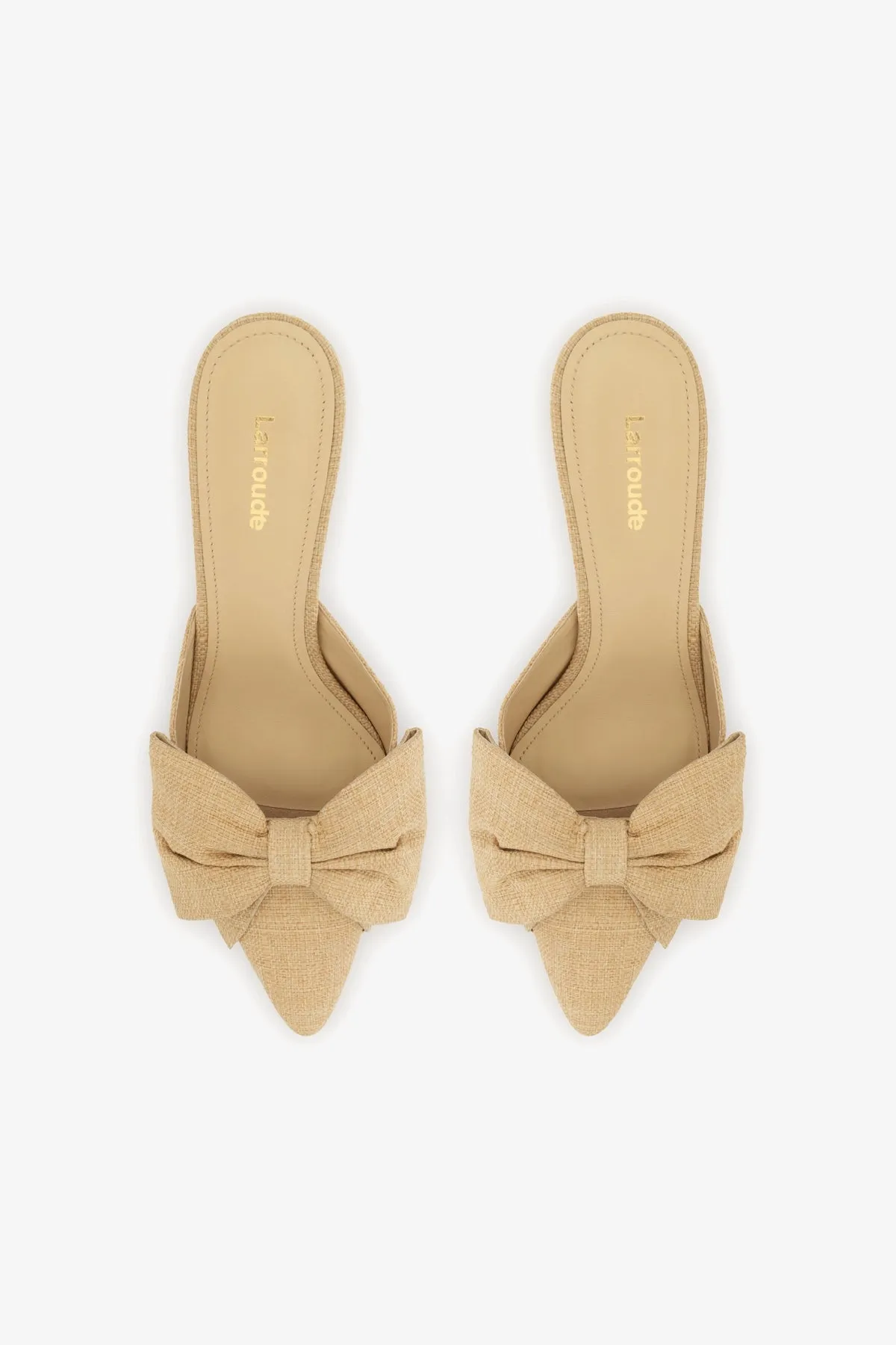 Mini Elle Pump In Beige Raffia,Women Heel