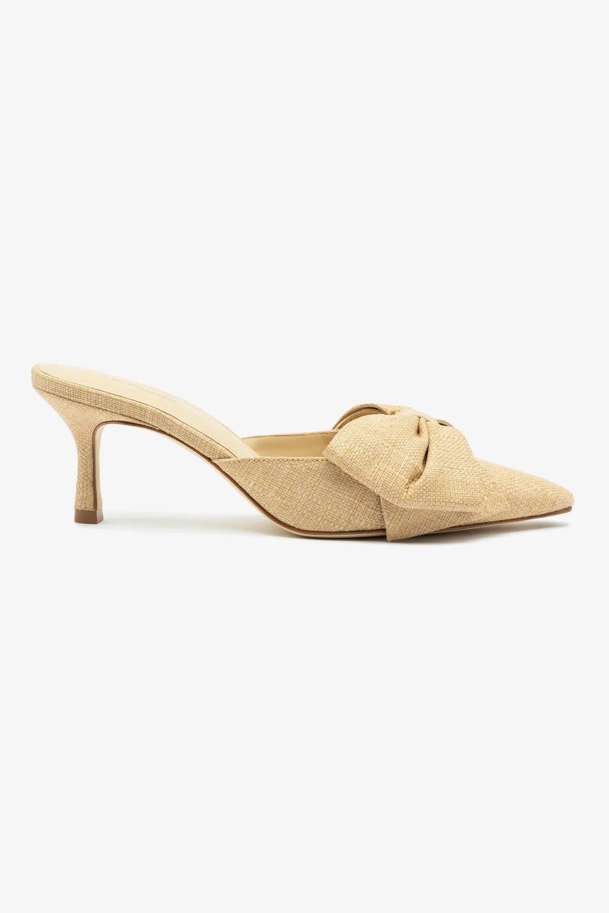 Mini Elle Pump In Beige Raffia,Women Heel