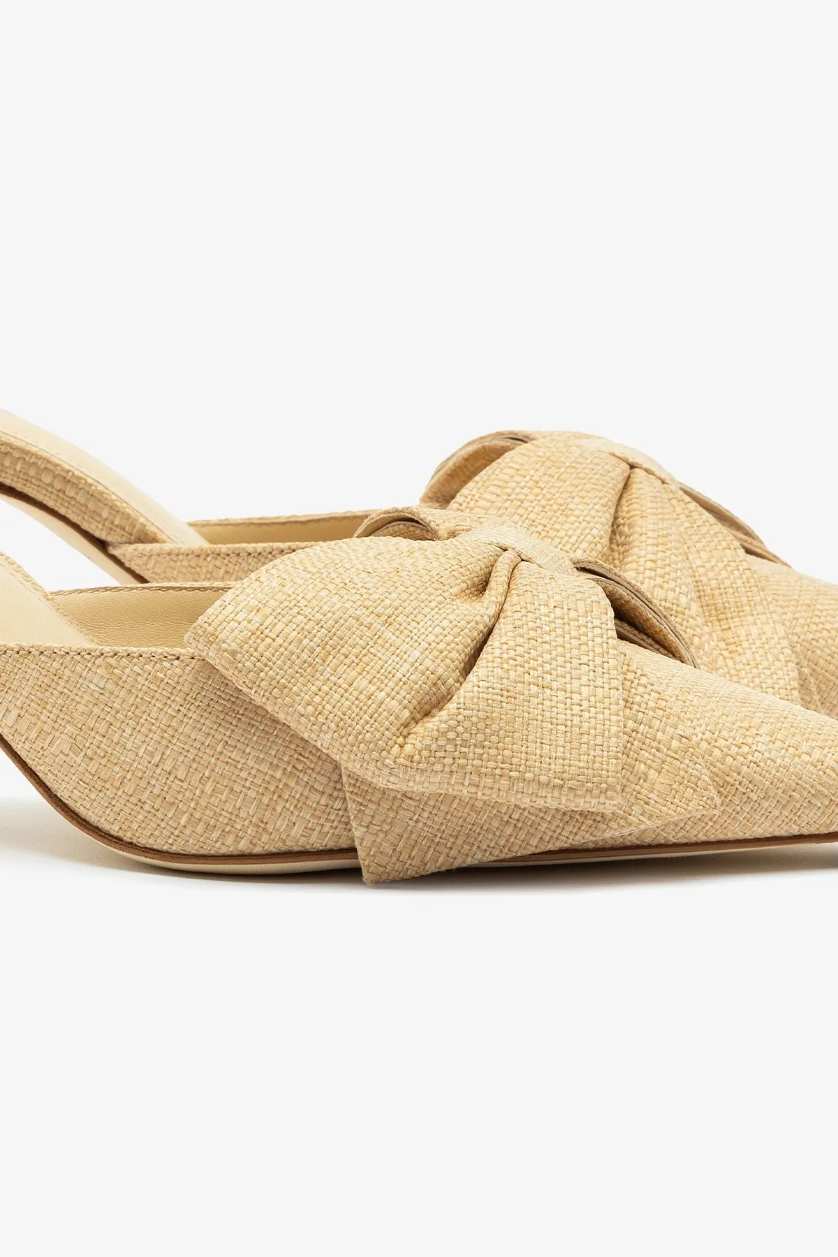 Mini Elle Pump In Beige Raffia,Women Heel