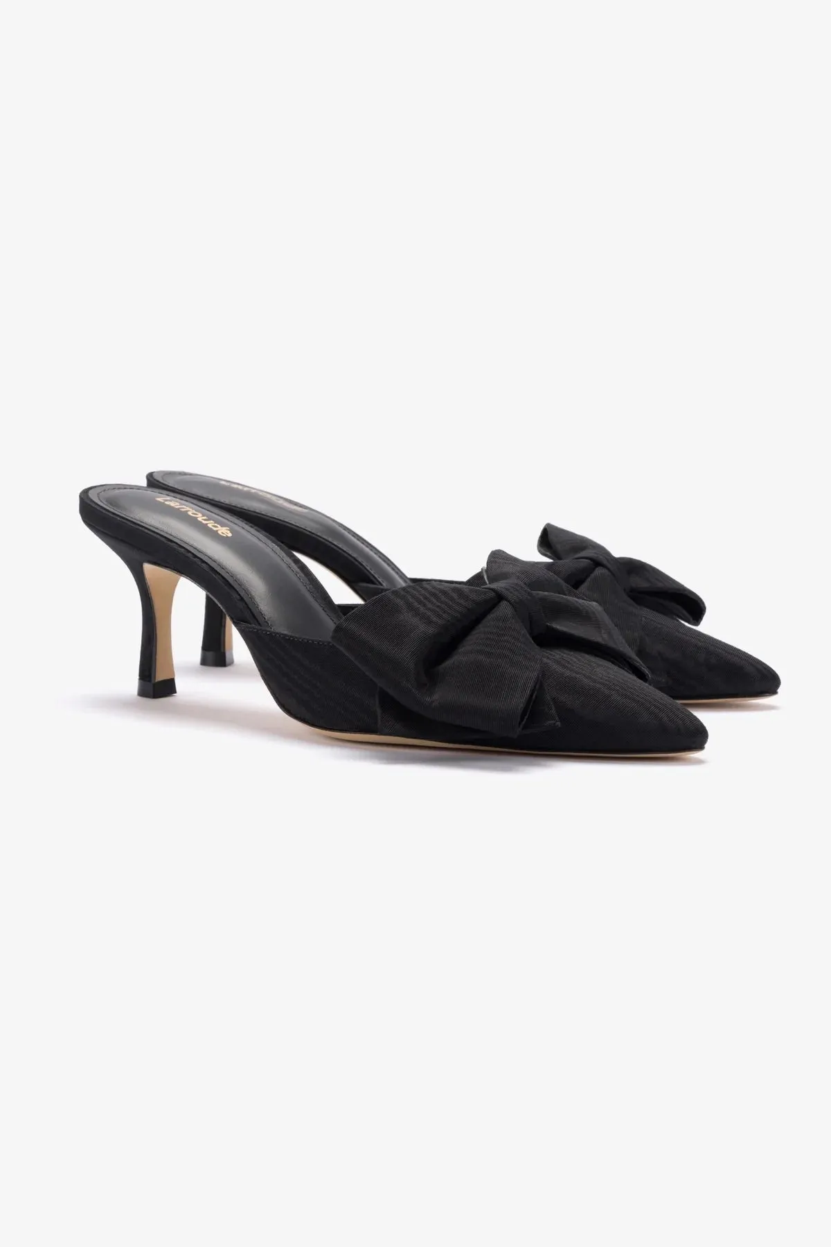 Mini Elle Pump In Black Fabric,Women Heel
