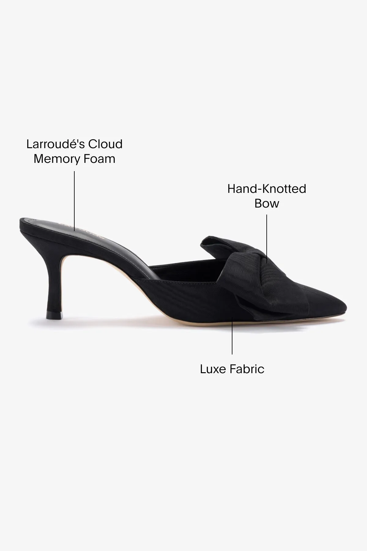 Mini Elle Pump In Black Fabric,Women Heel