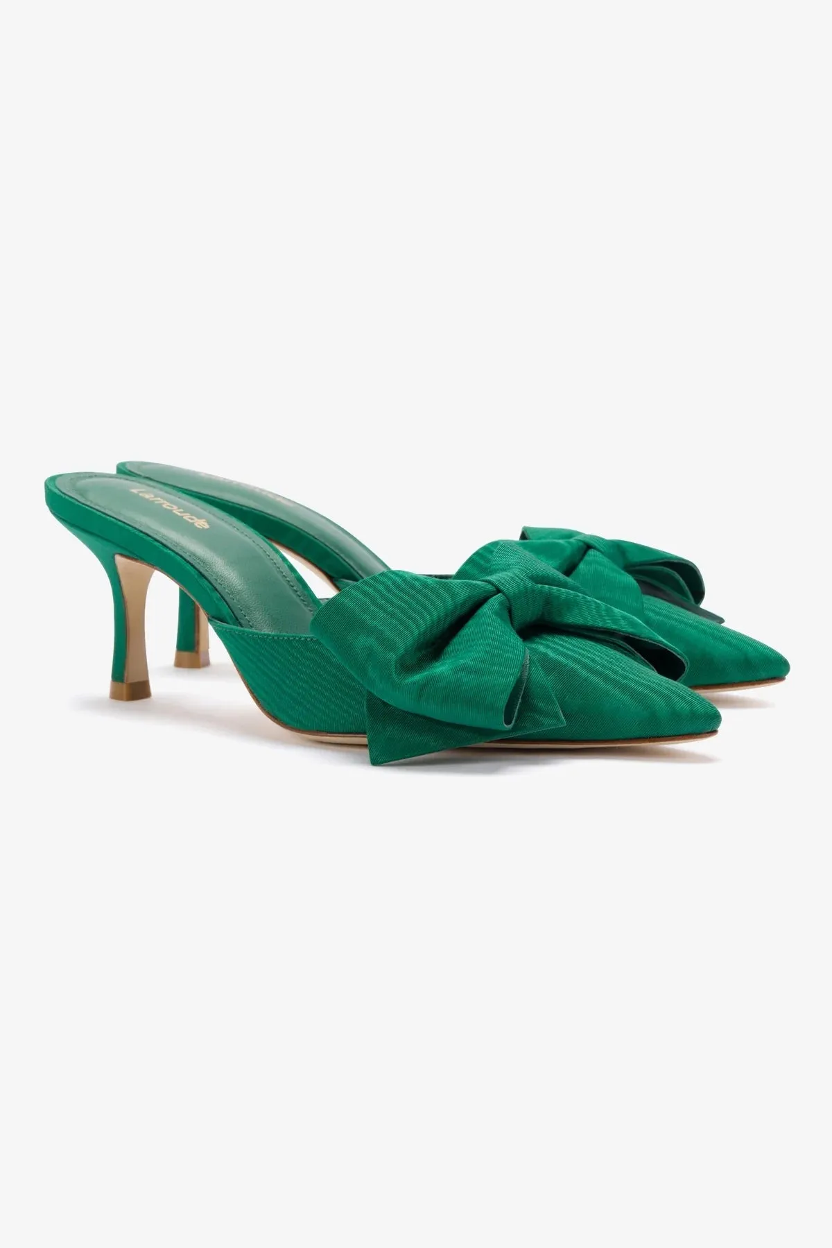 Mini Elle Pump In Emerald Fabric,Women Heel