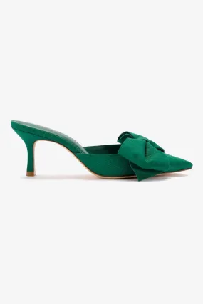 Mini Elle Pump In Emerald Fabric,Women Heel