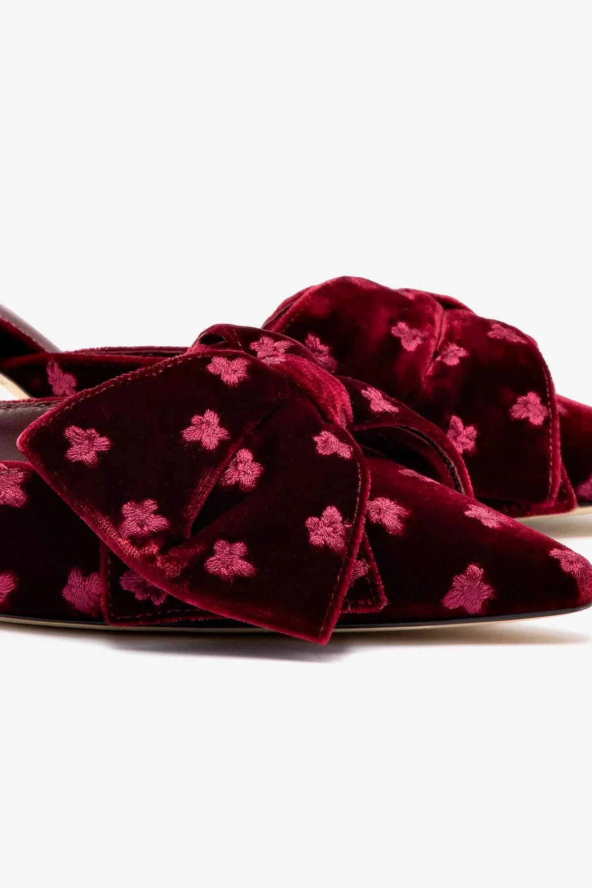 Mini Elle Pump In Wine Velvet,Women Heel