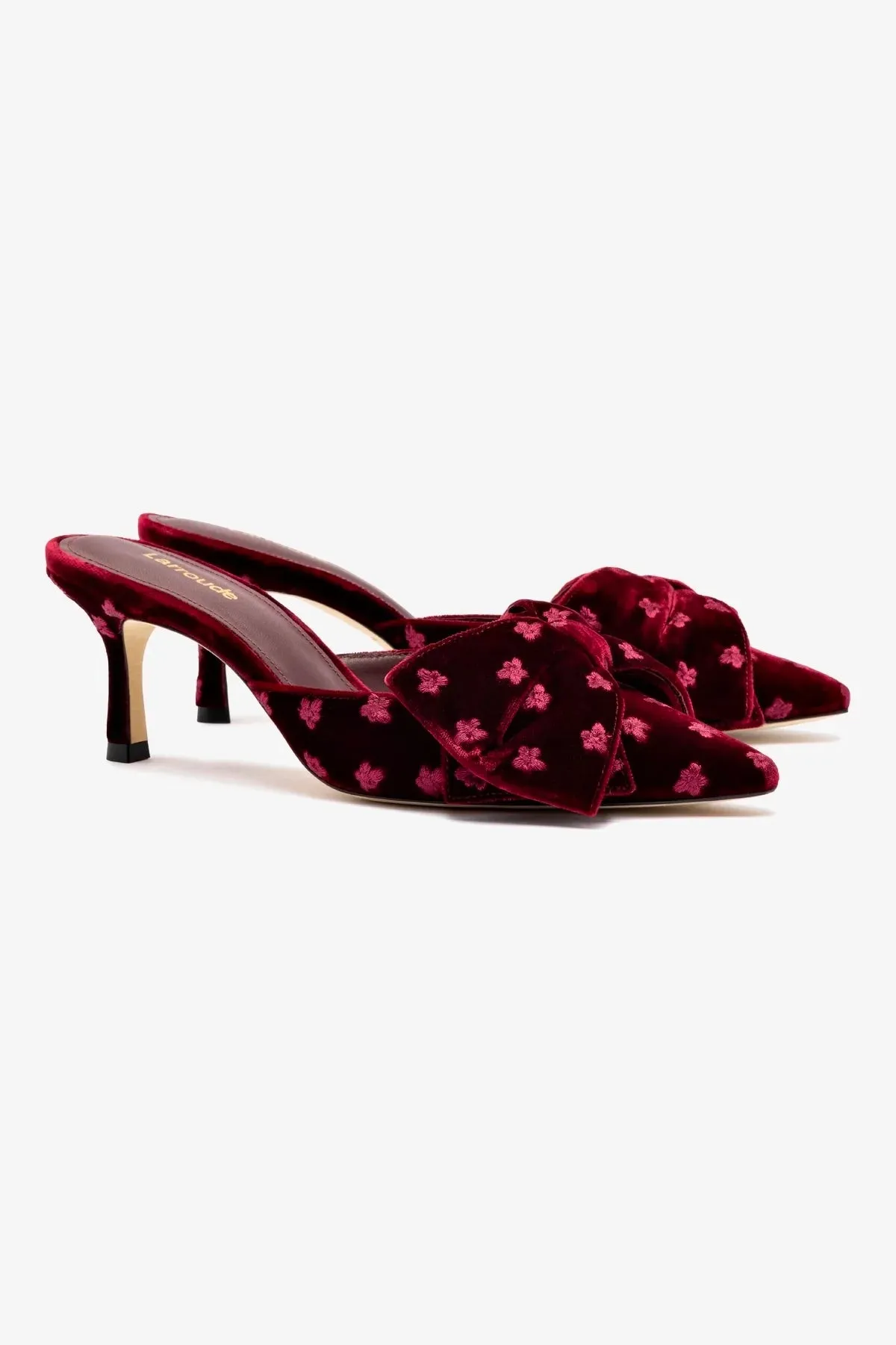 Mini Elle Pump In Wine Velvet,Women Heel