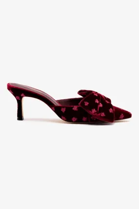 Mini Elle Pump In Wine Velvet,Women Heel