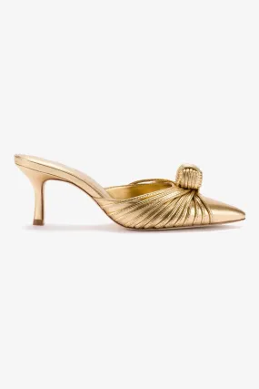 Mini Valerie Pump In Gold Metallic Leather,Women Heel