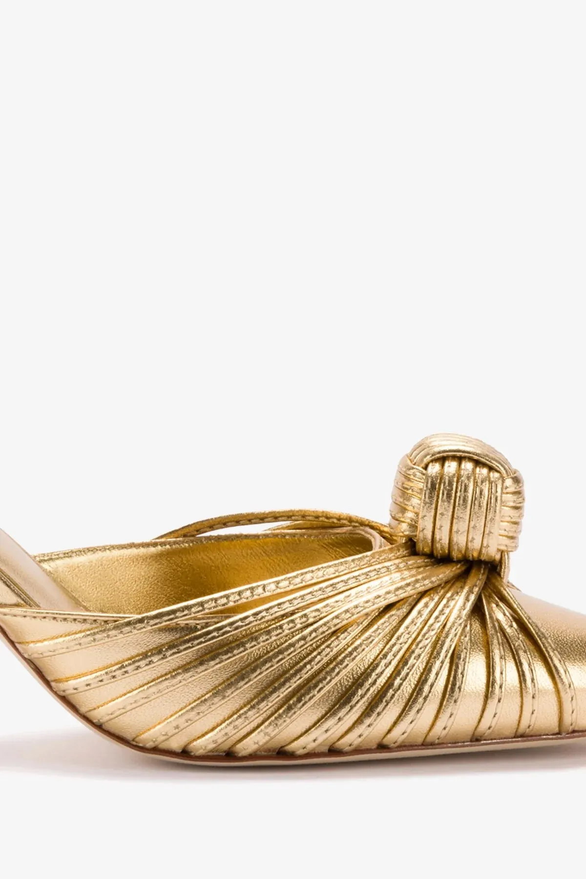 Mini Valerie Pump In Gold Metallic Leather,Women Heel