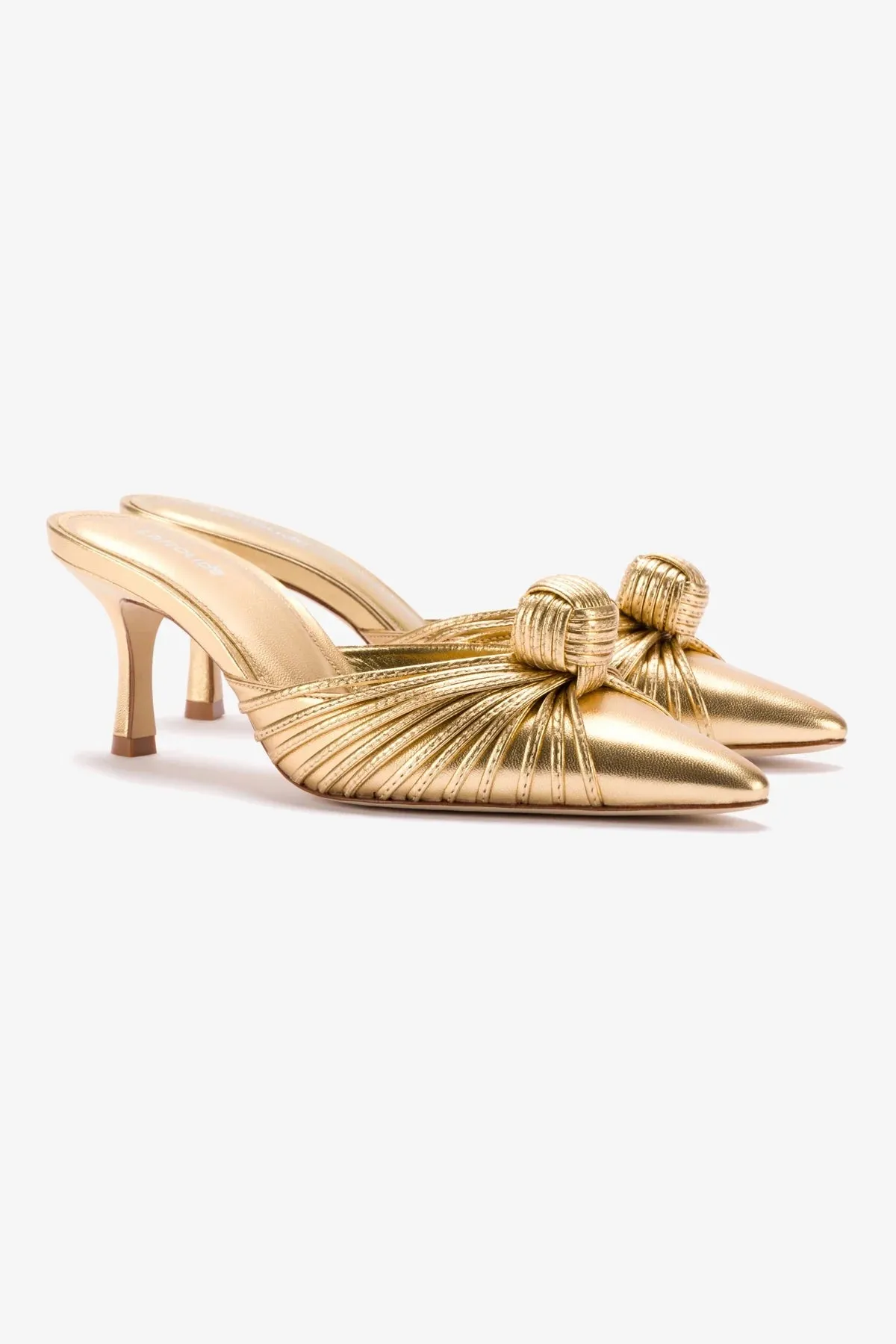 Mini Valerie Pump In Gold Metallic Leather,Women Heel