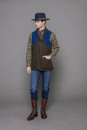 Moleskin Banks Field Vest in Olive,Men