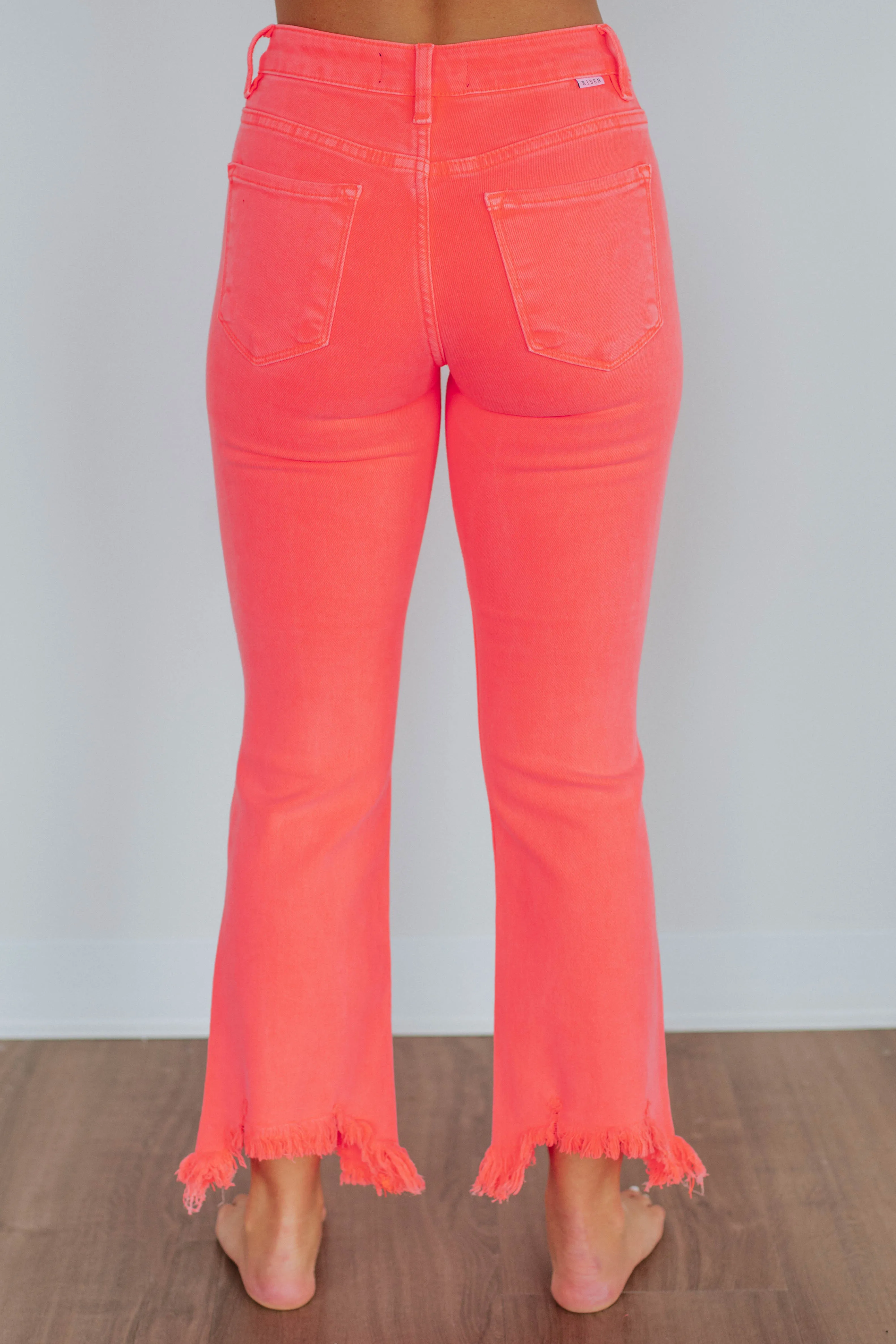 Neona Risen Jeans - Neon Coral,Jeans Women