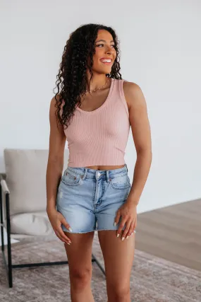 Nola Ribbed Tank - Light Pink,Women Tank