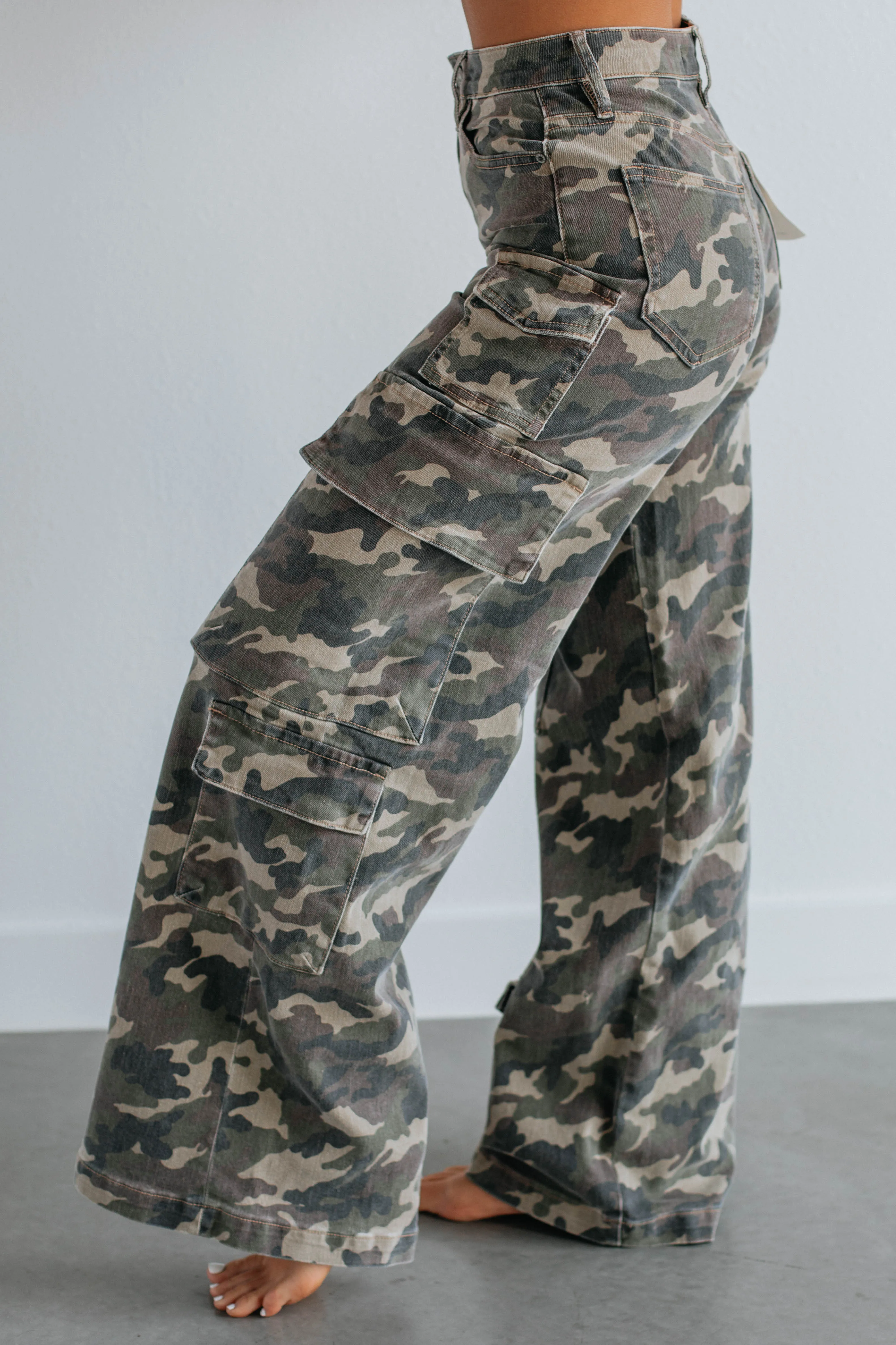 Nori Hidden Cargo Jeans - Camouflage,Jeans Women