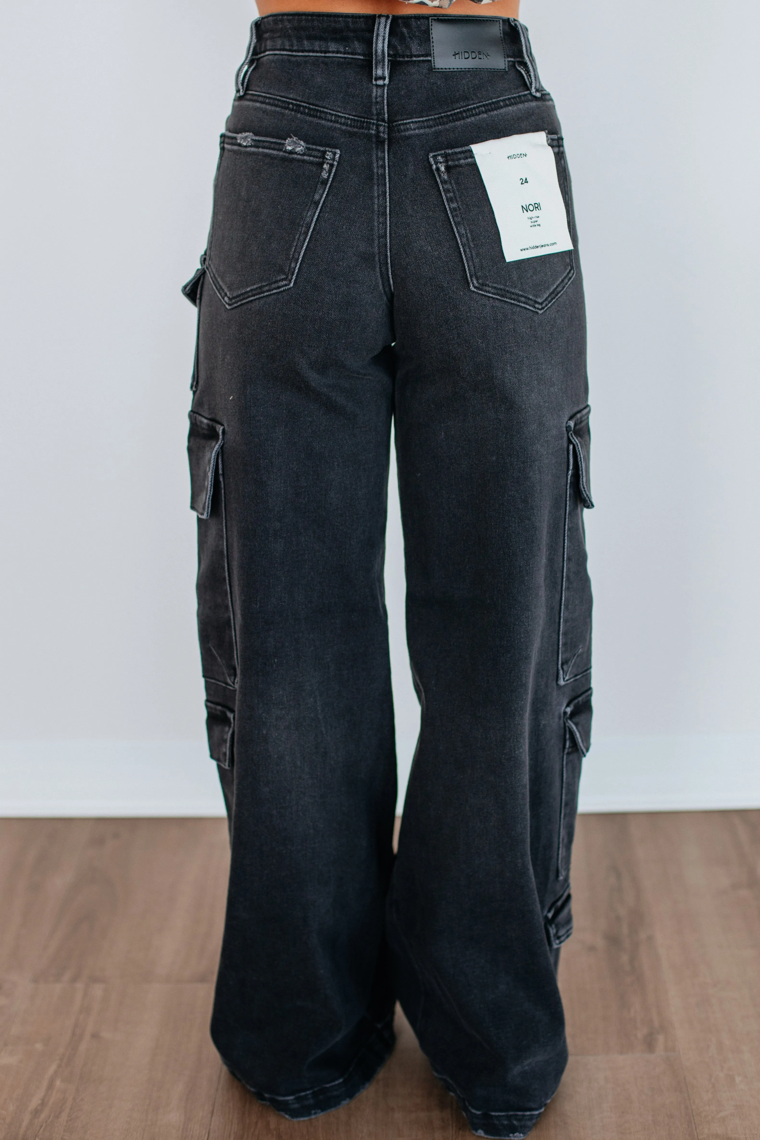 Nori Hidden Cargo Jeans - Vintage Black,Jeans Women
