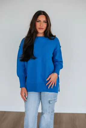 Odelia Oversized Sweater - Royal Blue,Women Sweater