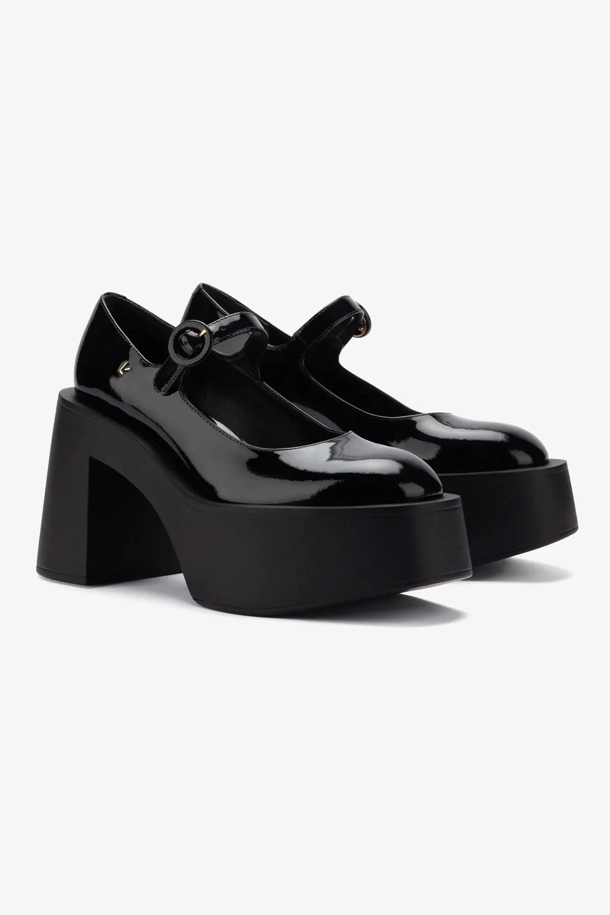Olivia Platform Pump In Black Patent Leather,Women Heel