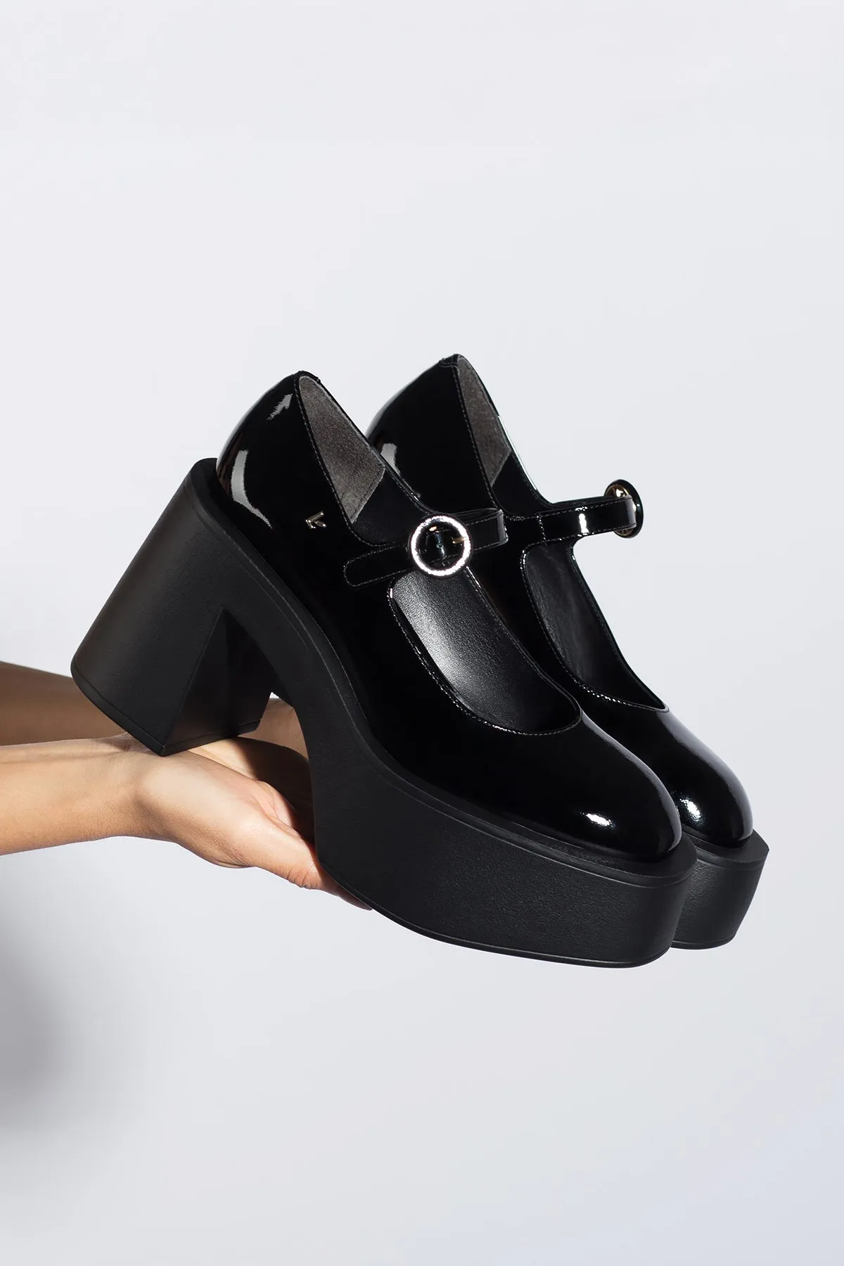 Olivia Platform Pump In Black Patent Leather,Women Heel