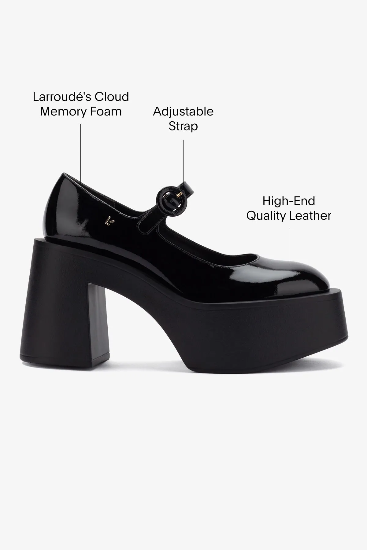 Olivia Platform Pump In Black Patent Leather,Women Heel