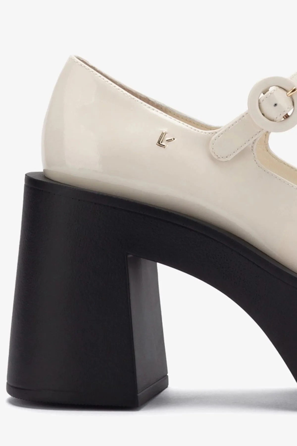 Olivia Platform Pump In Ivory Patent Leather,Women Heel