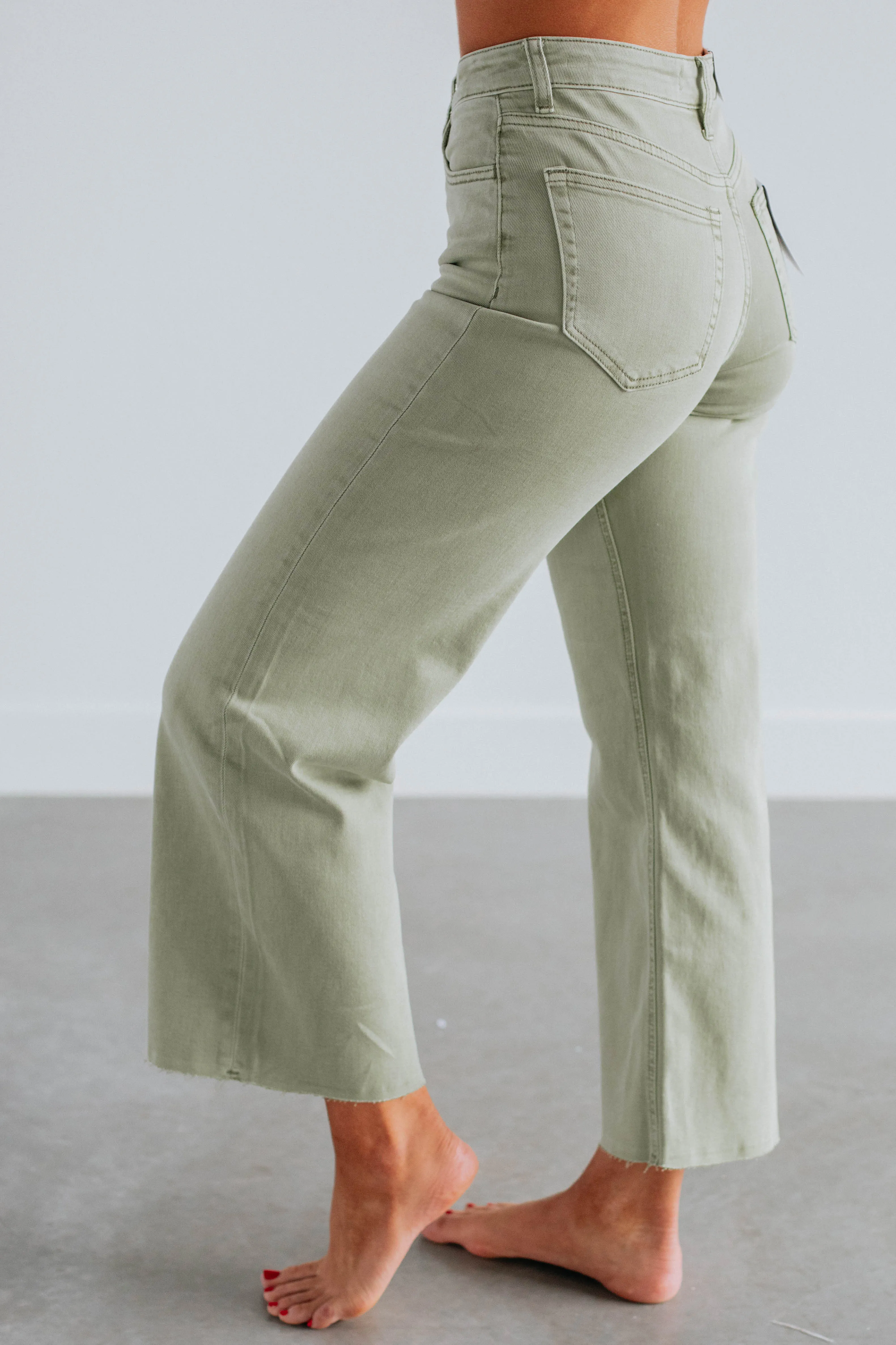 Olivia Vervet Jeans - Light Olive,Jeans Women