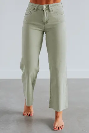 Olivia Vervet Jeans - Light Olive,Jeans Women