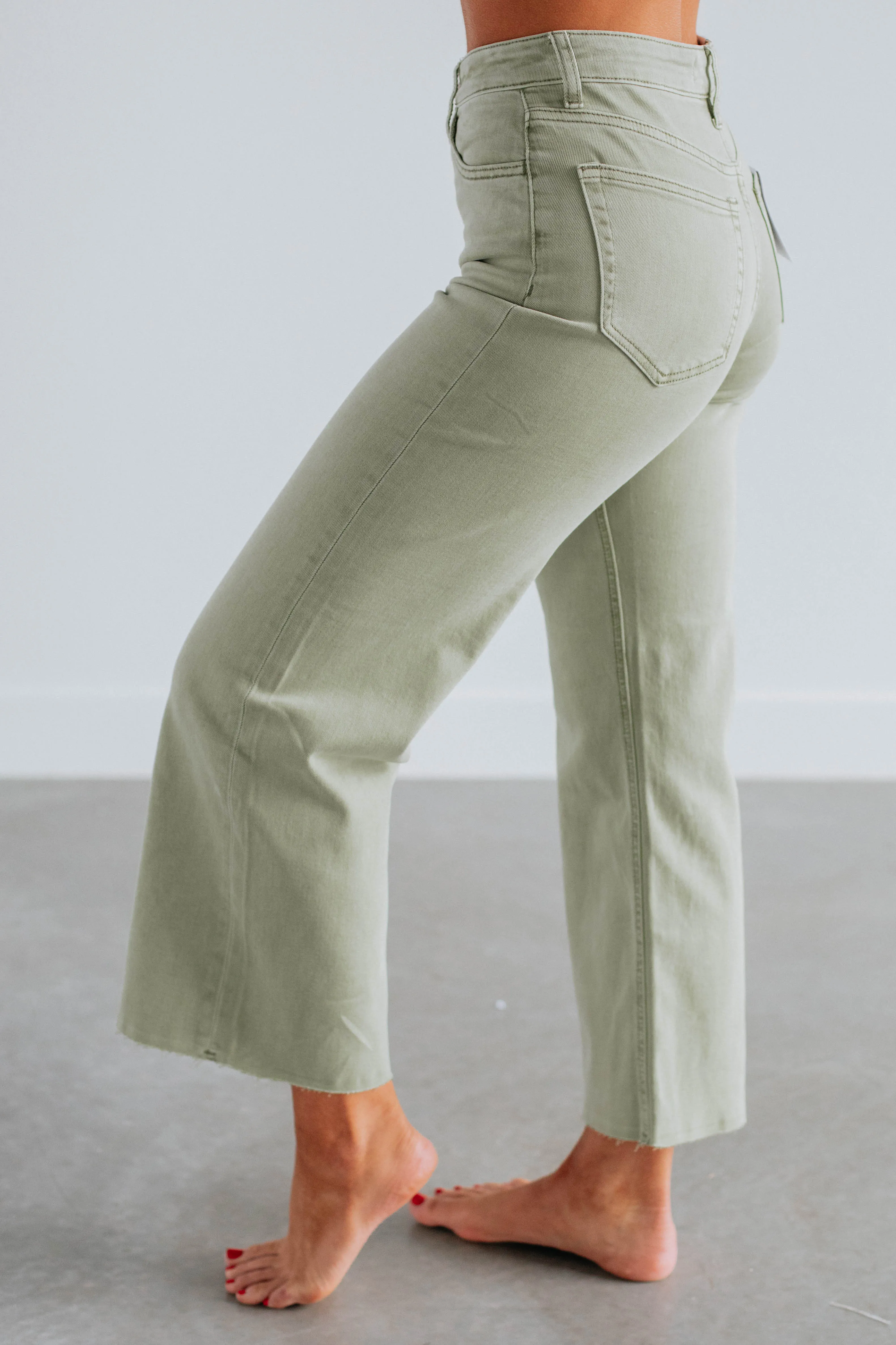 Olivia Vervet Jeans - Light Olive,Jeans Women
