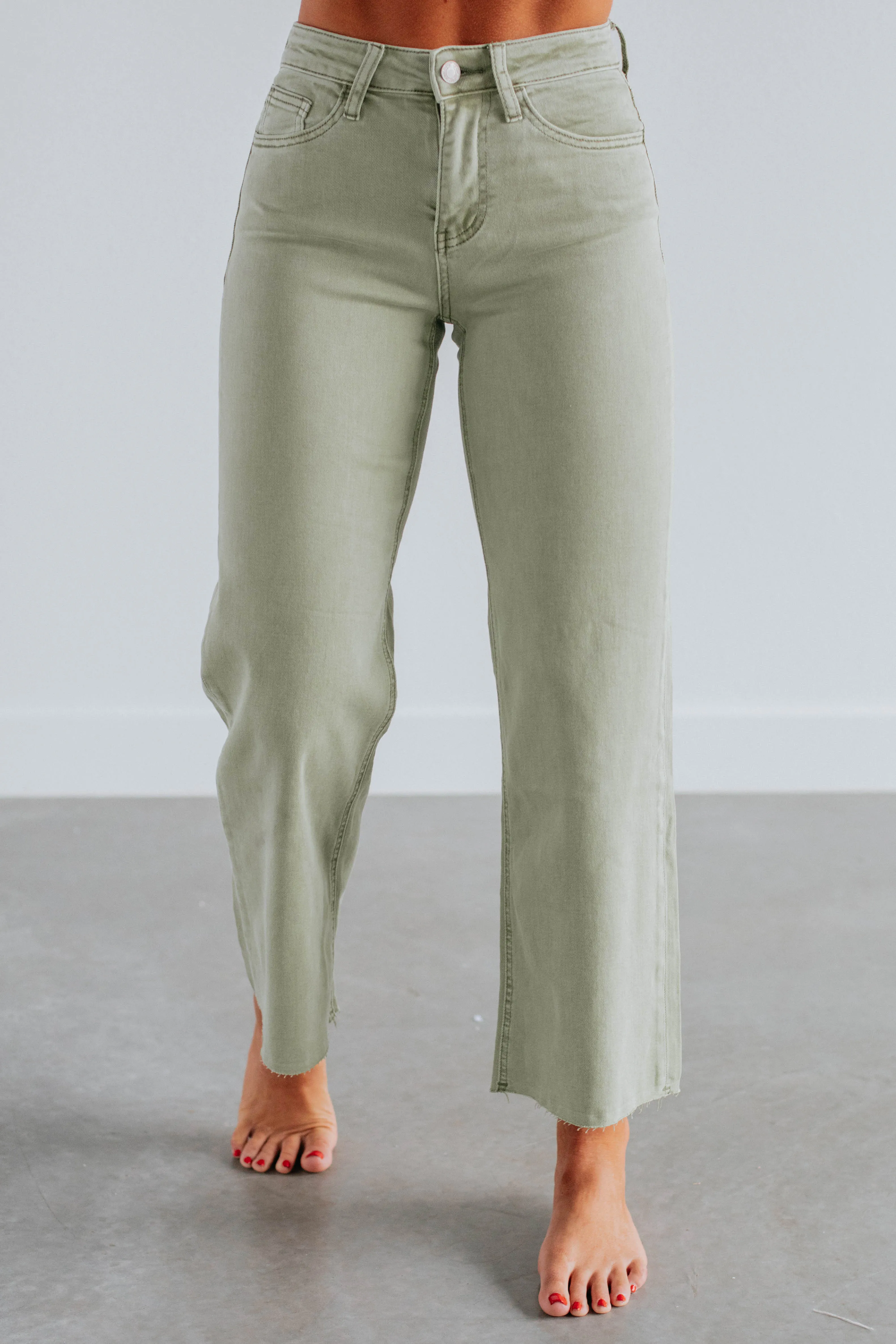 Olivia Vervet Jeans - Light Olive,Jeans Women