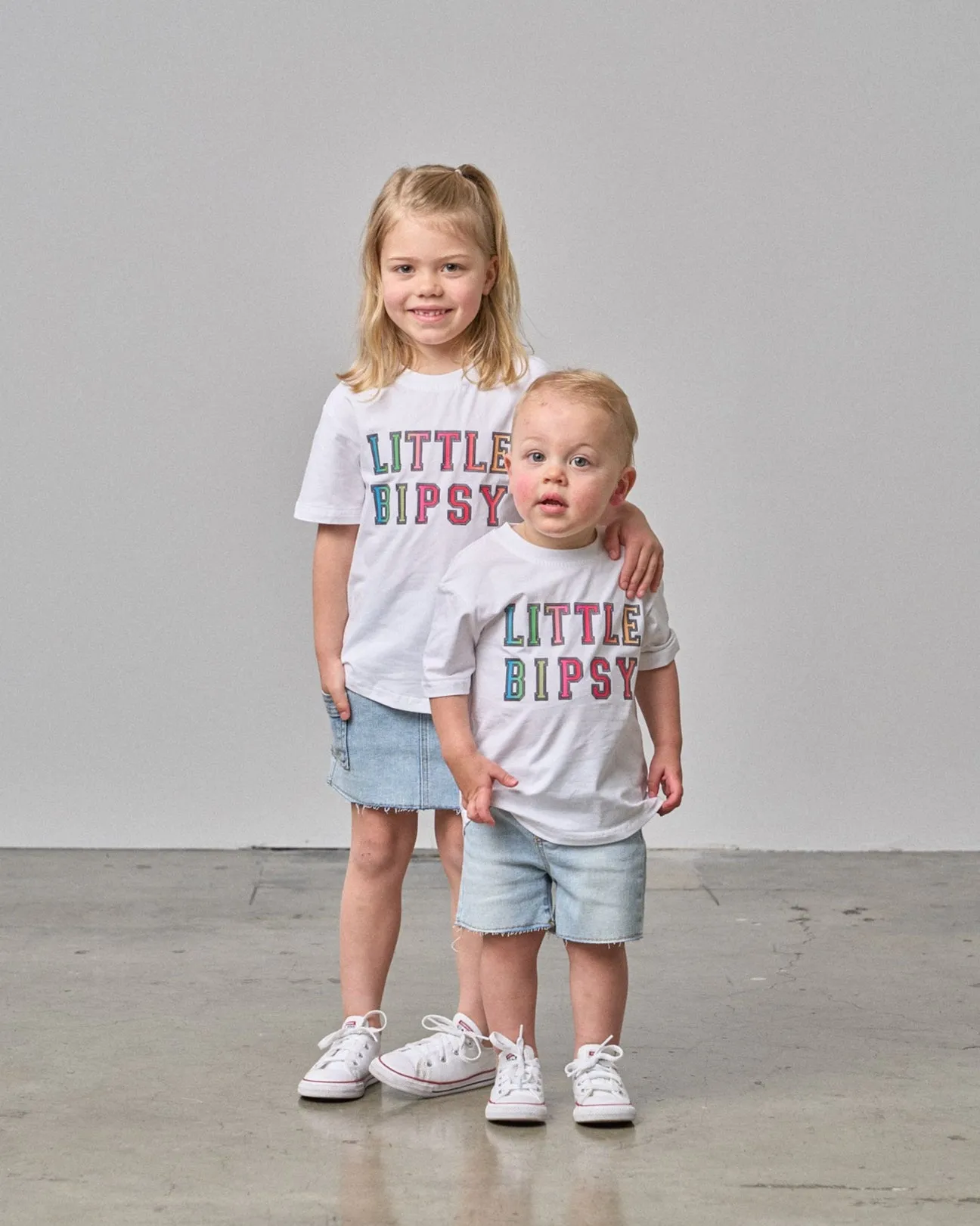 Ombre Little Bipsy Tee - White,Kids