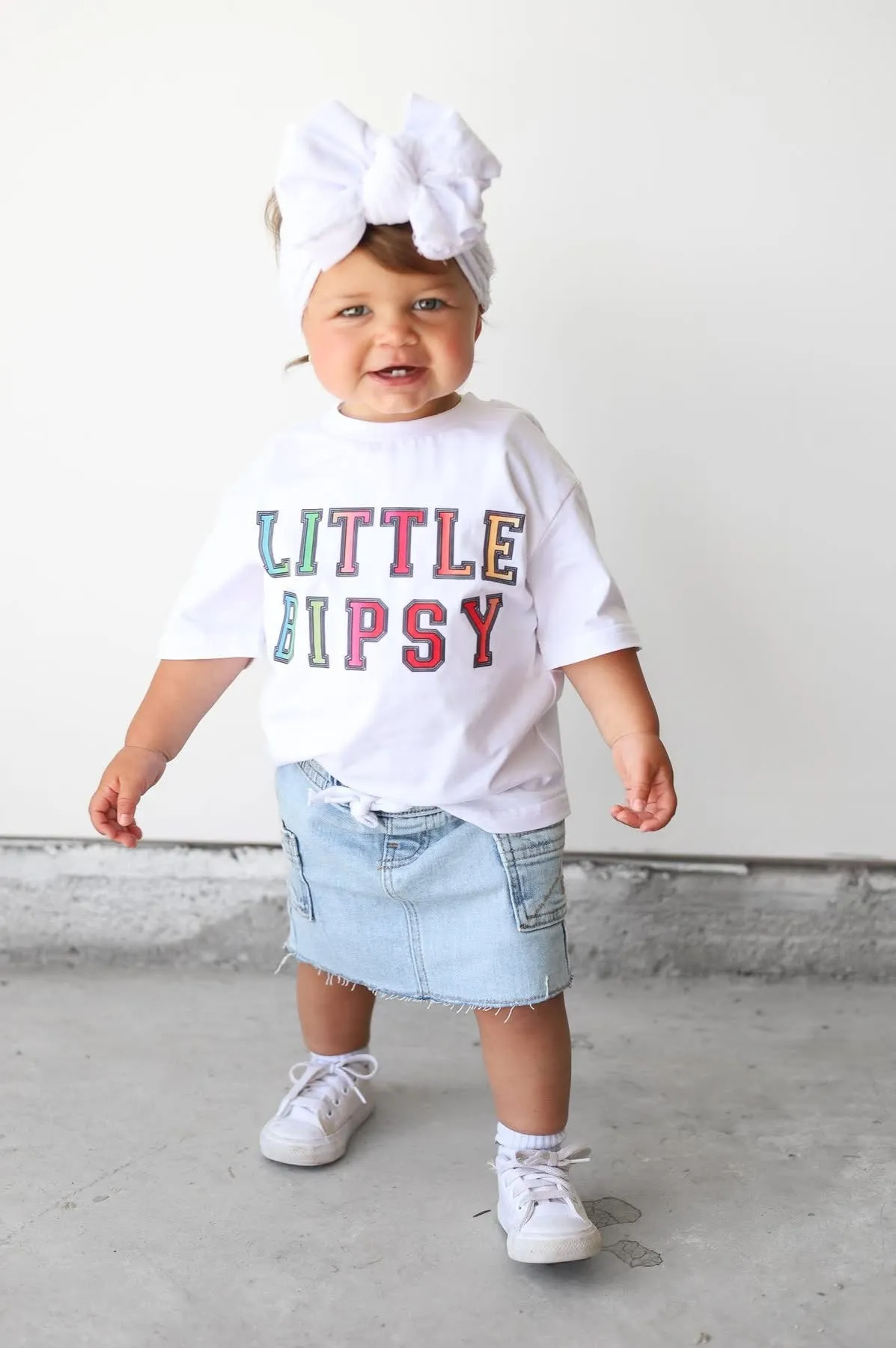 Ombre Little Bipsy Tee - White,Kids