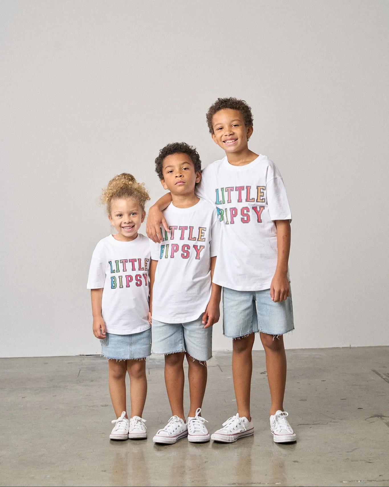 Ombre Little Bipsy Tee - White,Kids