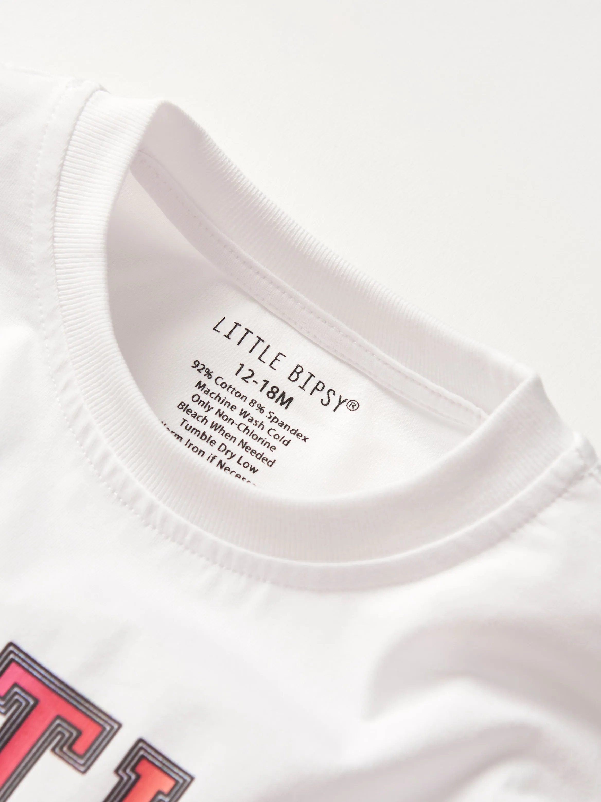 Ombre Little Bipsy Tee - White,Kids