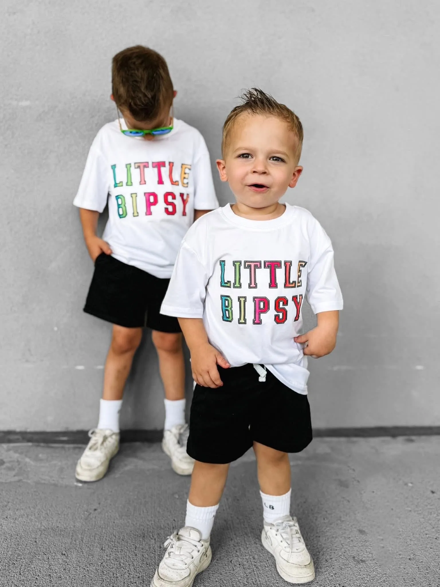 Ombre Little Bipsy Tee - White,Kids