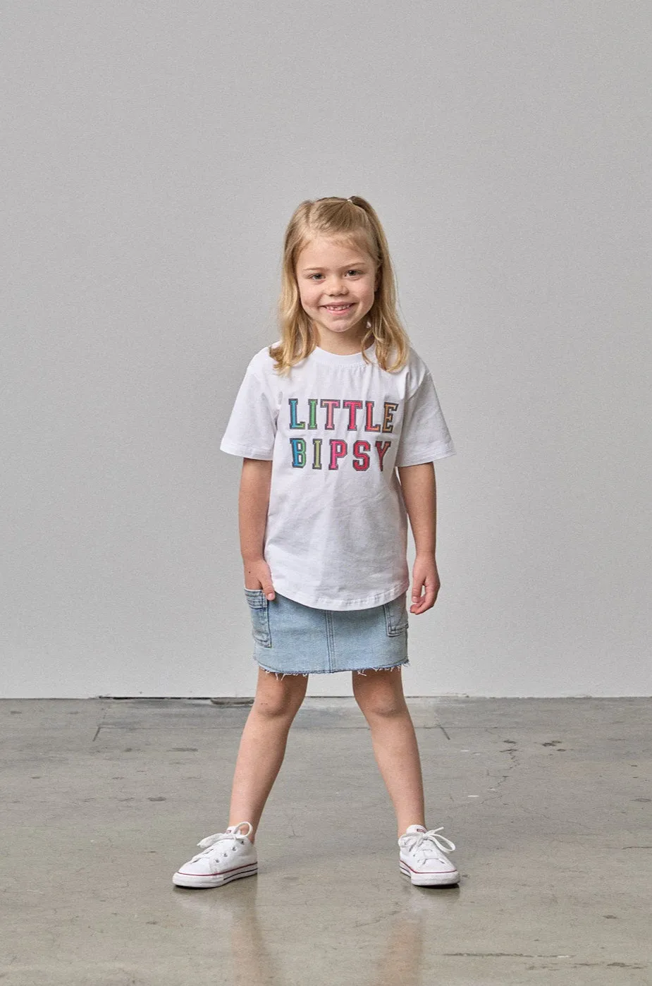 Ombre Little Bipsy Tee - White,Kids