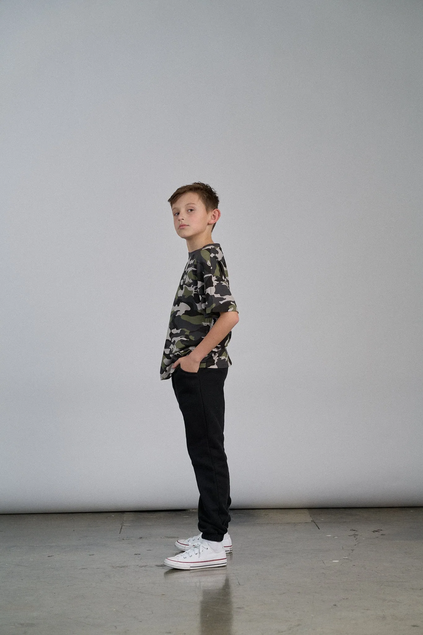 Oversized Bamboo Tee - Army Camo,Kids