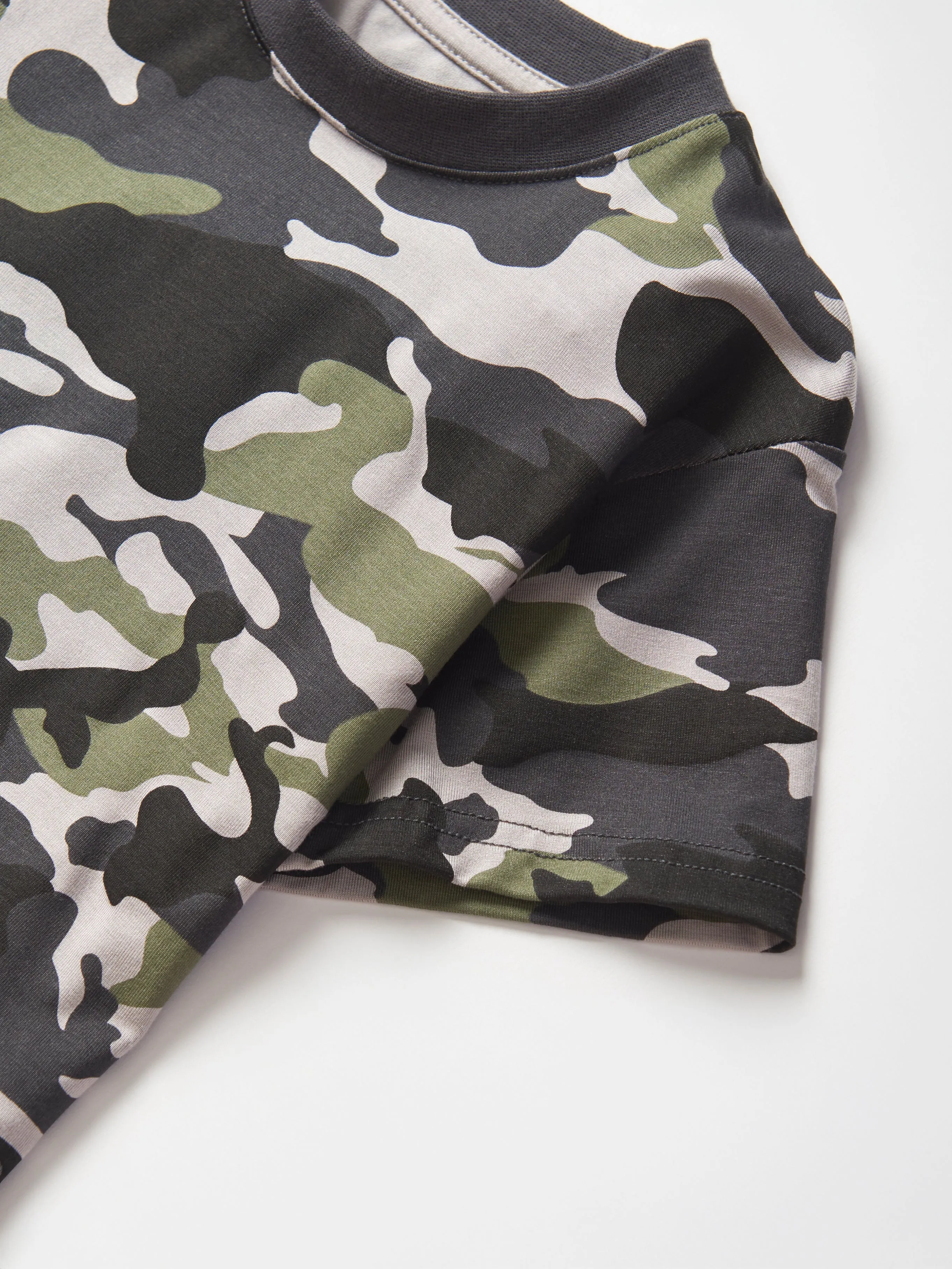 Oversized Bamboo Tee - Army Camo,Kids