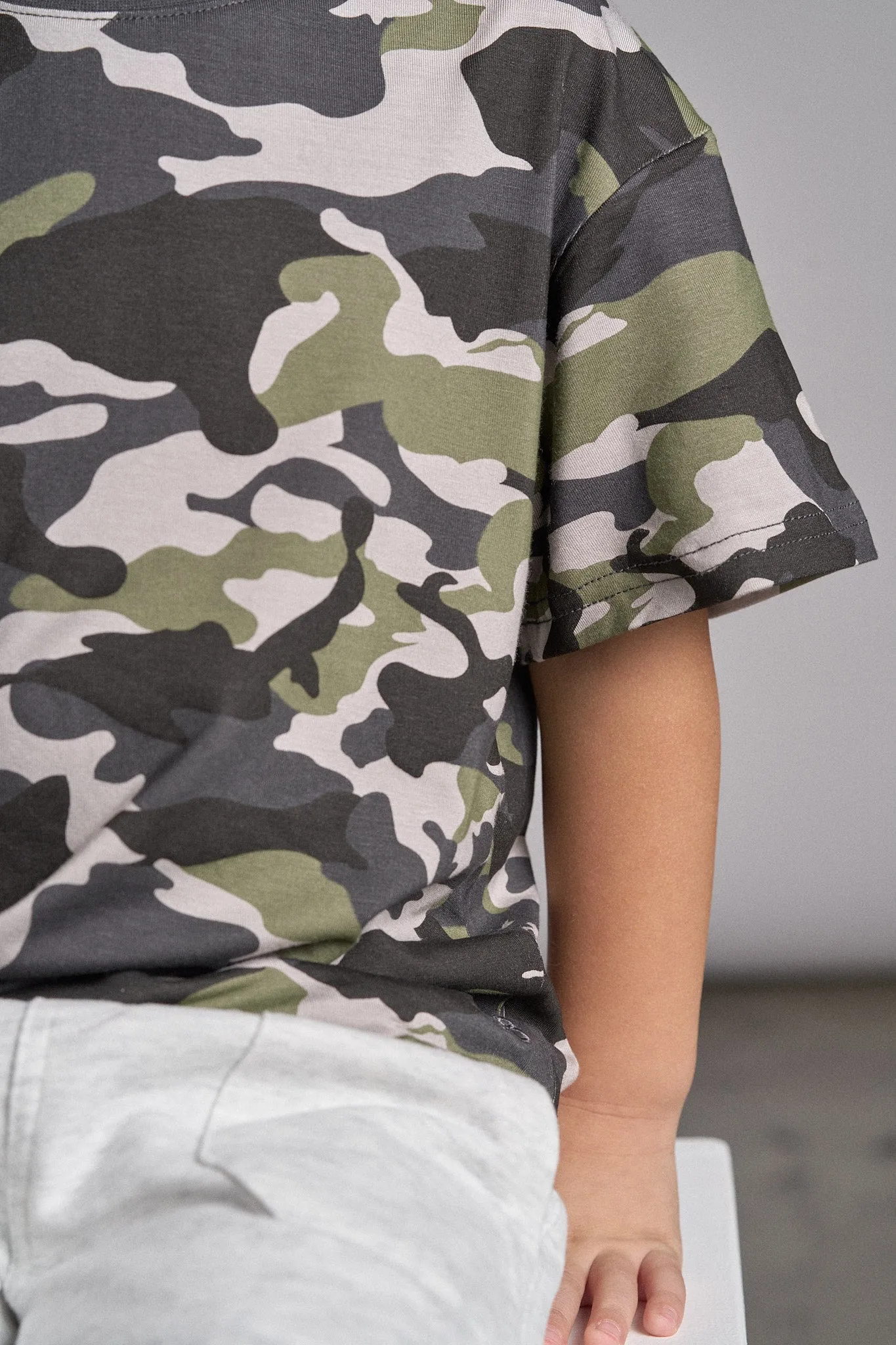 Oversized Bamboo Tee - Army Camo,Kids