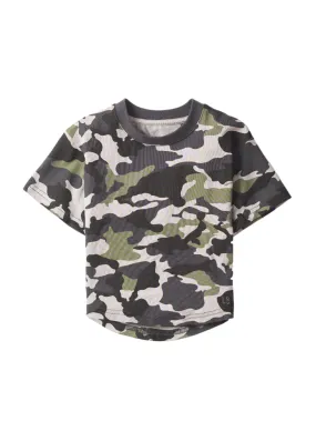 Oversized Bamboo Tee - Army Camo,Kids