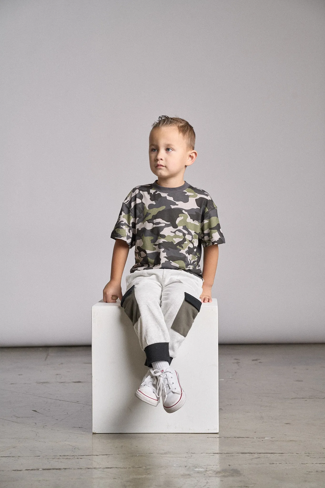 Oversized Bamboo Tee - Army Camo,Kids