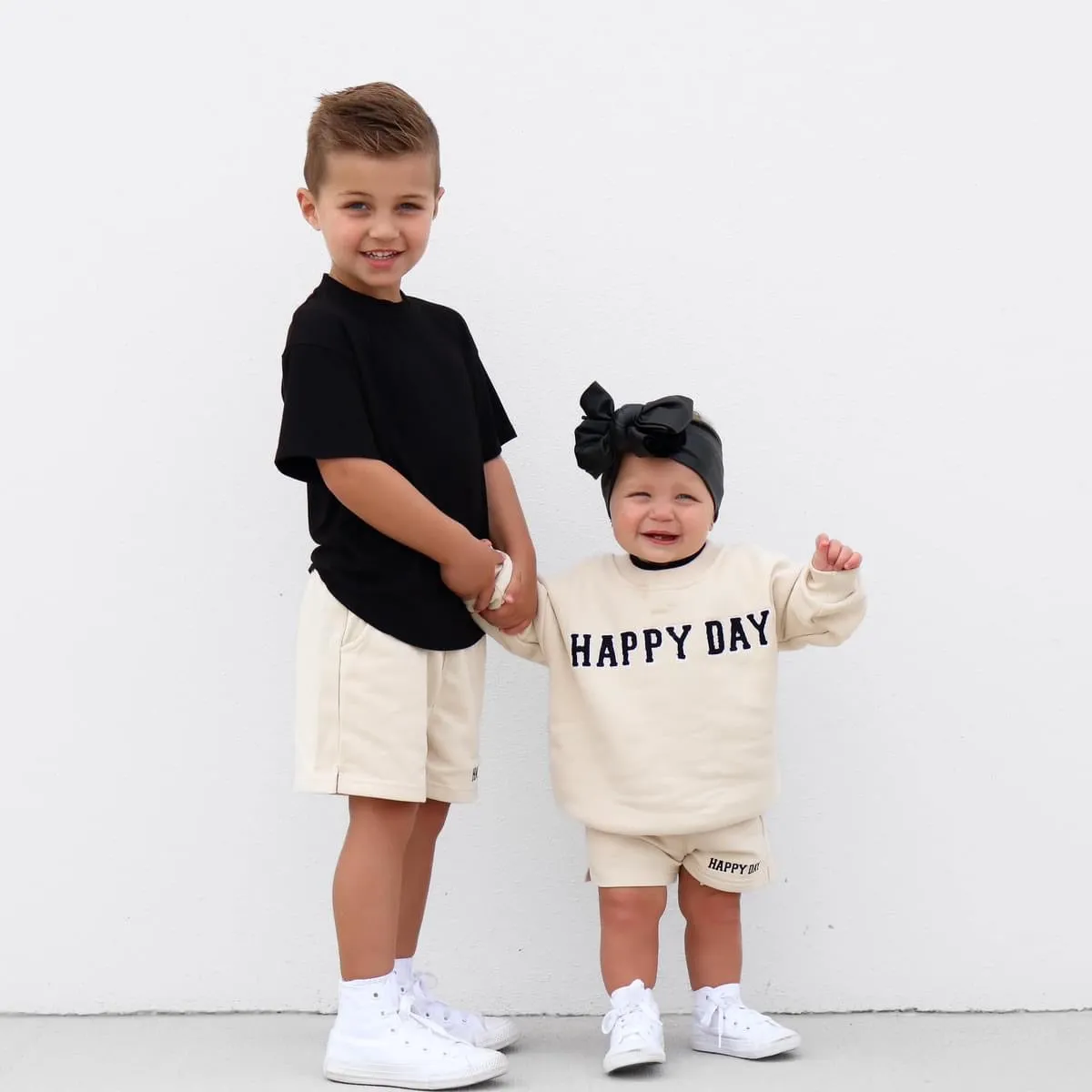 Oversized Bamboo Tee - Black,Kids