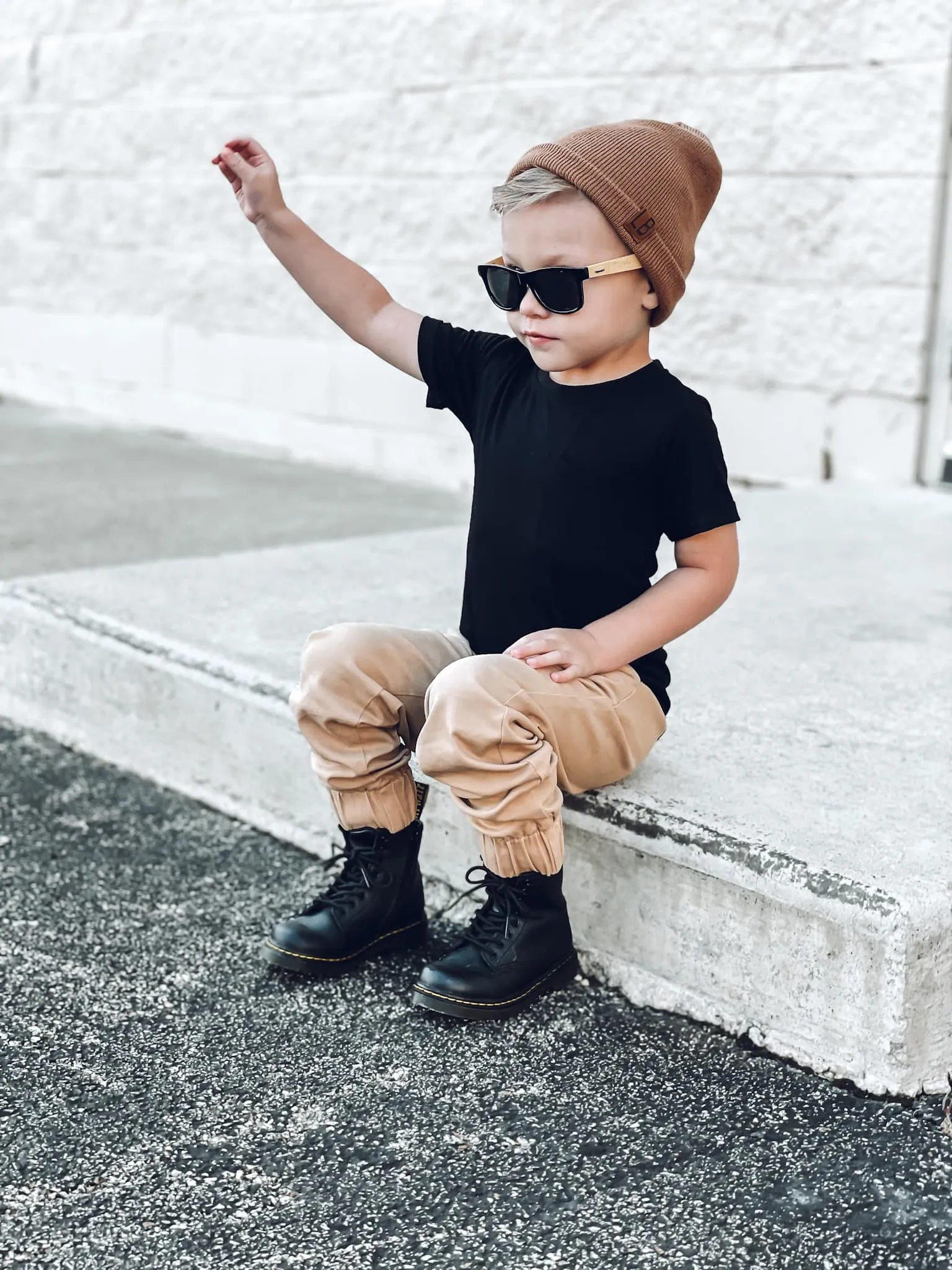 Oversized Bamboo Tee - Black,Kids
