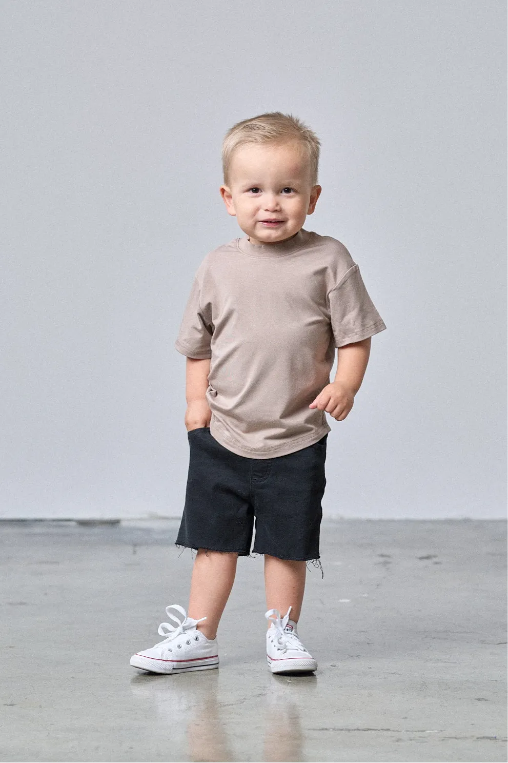Oversized Bamboo Tee - Mushroom,Kids