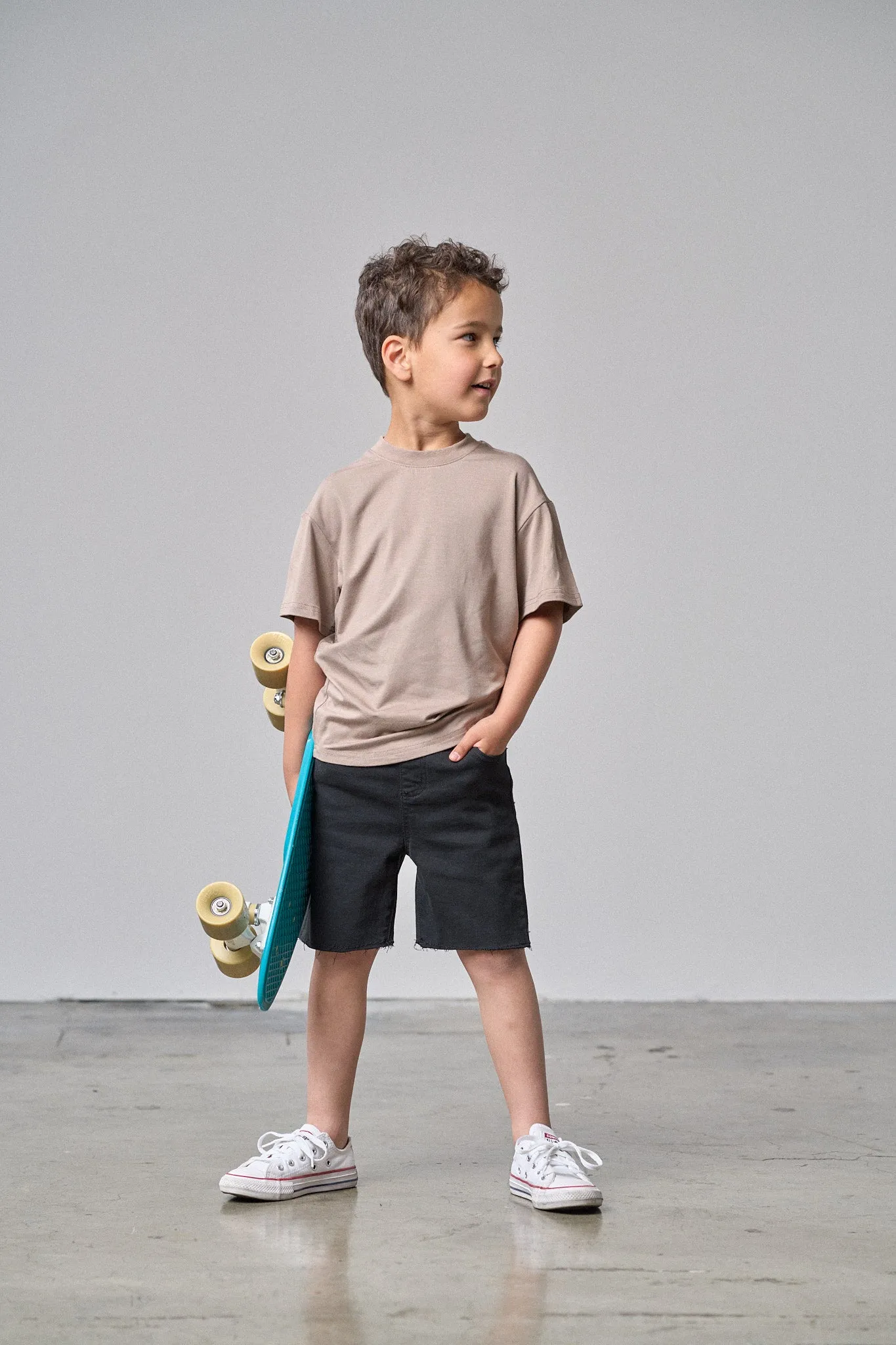 Oversized Bamboo Tee - Mushroom,Kids