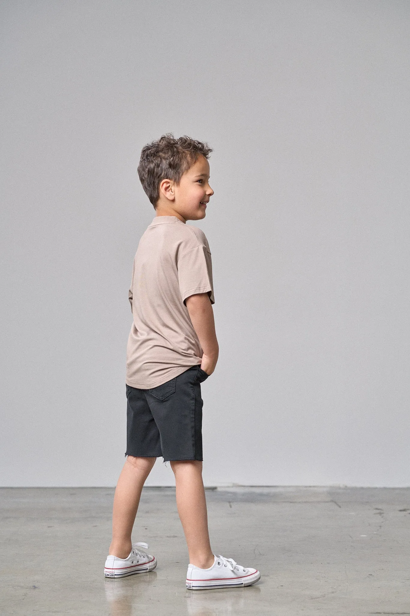 Oversized Bamboo Tee - Mushroom,Kids