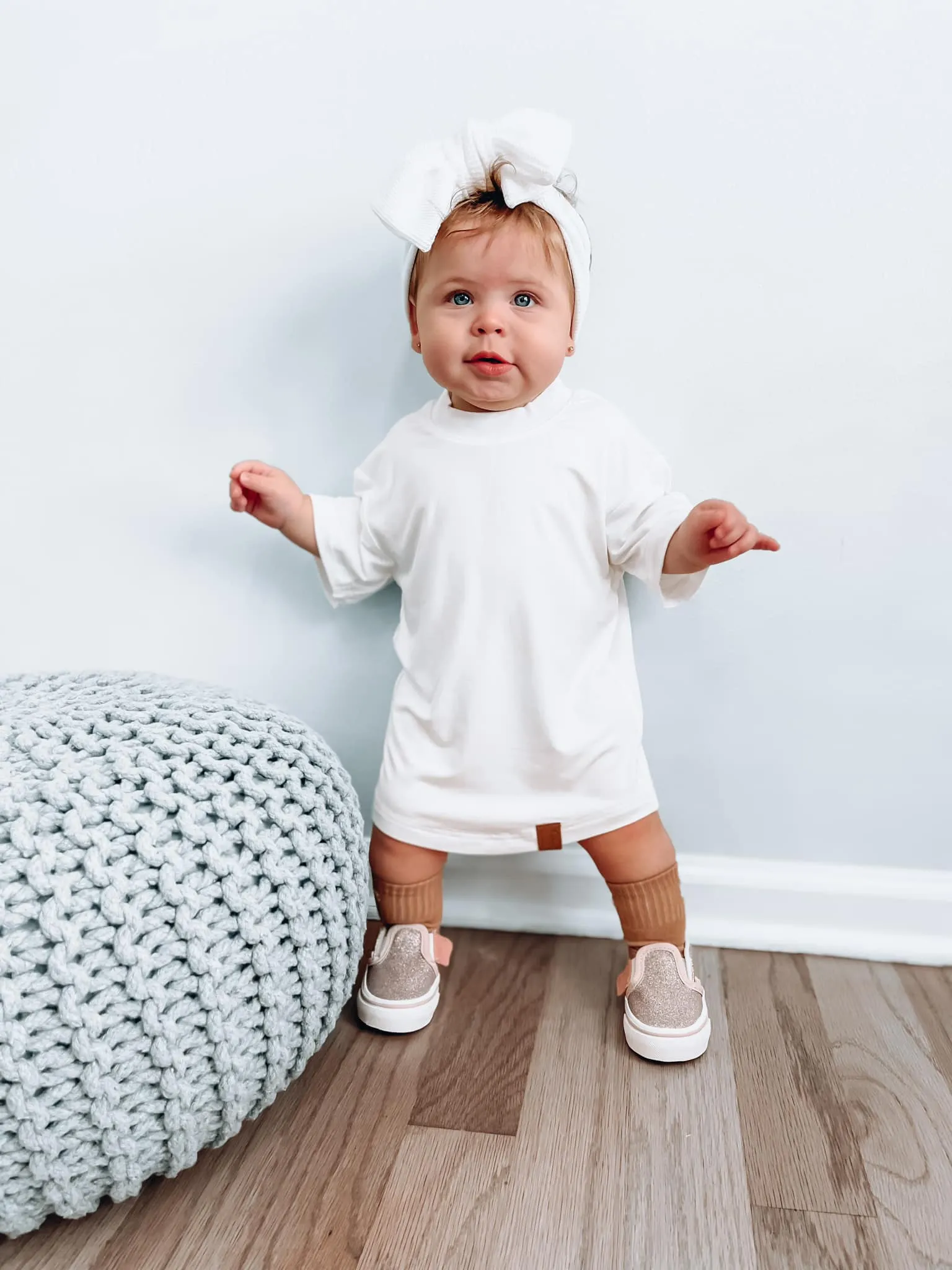 Oversized Bamboo Tee - White,Kids