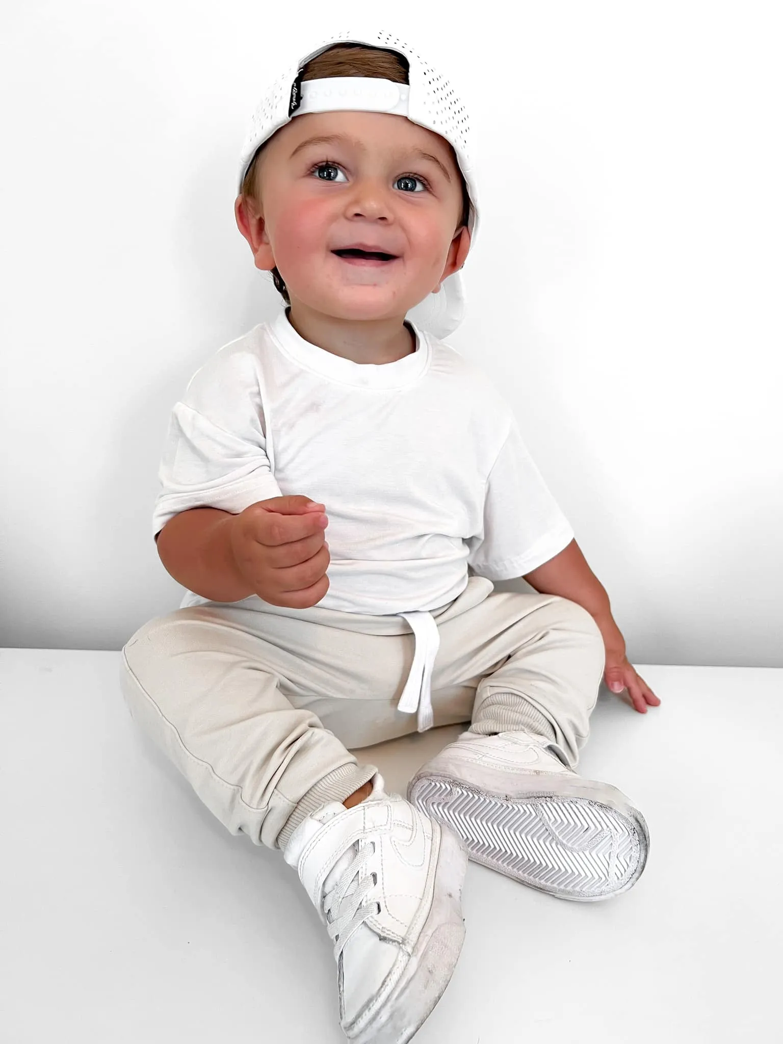 Oversized Bamboo Tee - White,Kids