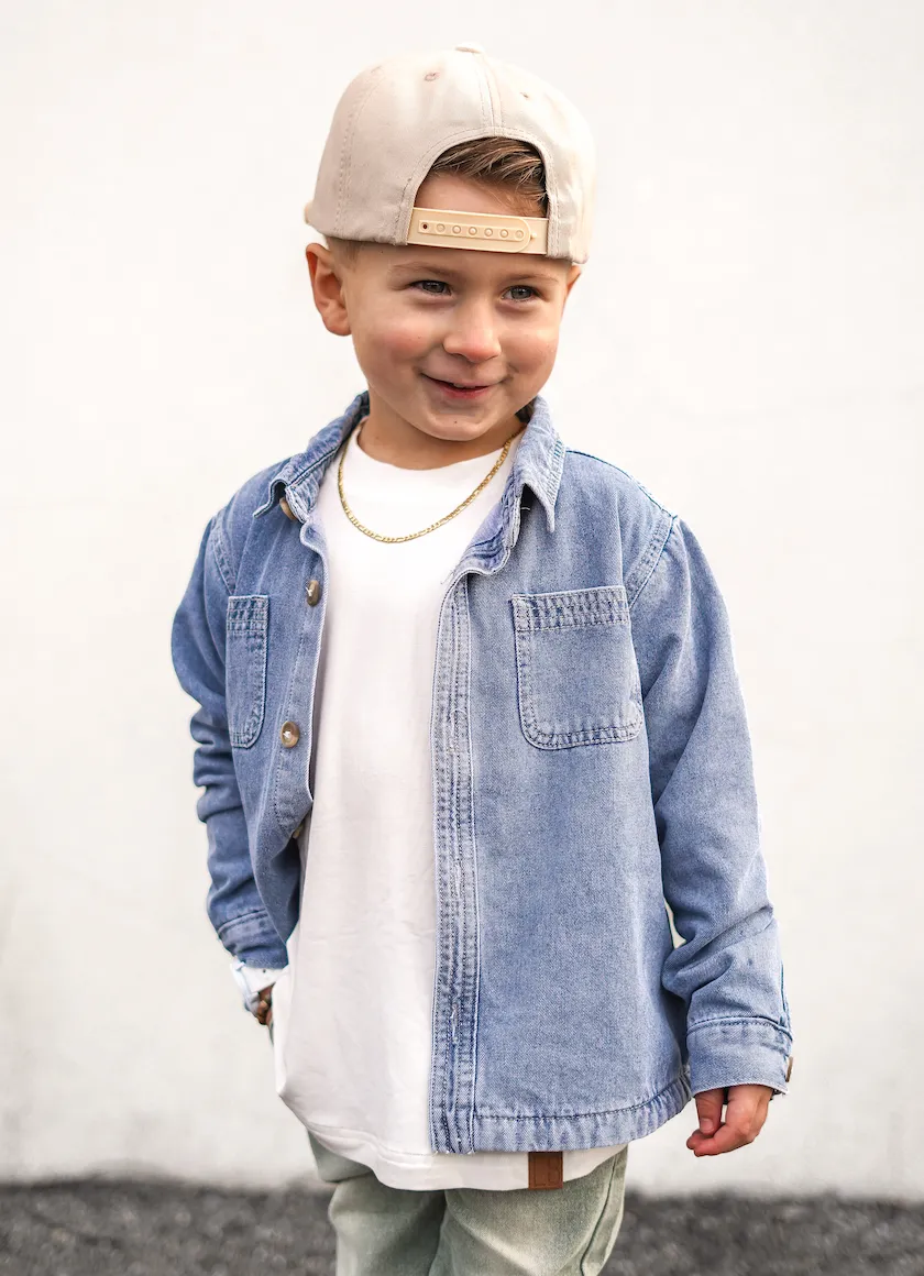 Oversized Bamboo Tee - White,Kids